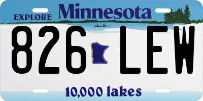 MN license plate 826LEW