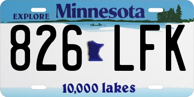 MN license plate 826LFK