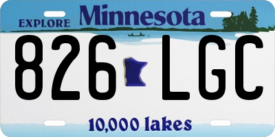 MN license plate 826LGC