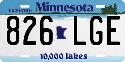 MN license plate 826LGE