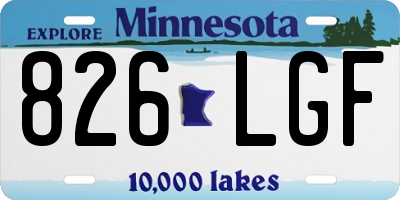 MN license plate 826LGF