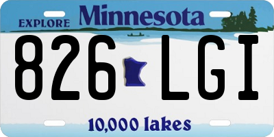 MN license plate 826LGI