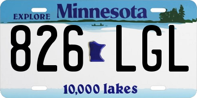 MN license plate 826LGL