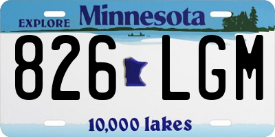 MN license plate 826LGM