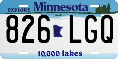 MN license plate 826LGQ