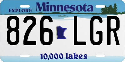 MN license plate 826LGR