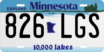 MN license plate 826LGS