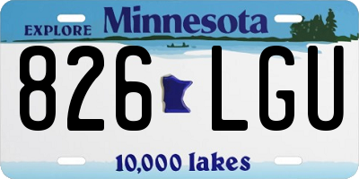 MN license plate 826LGU