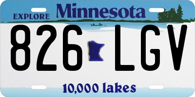 MN license plate 826LGV