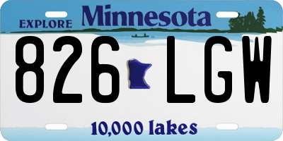 MN license plate 826LGW