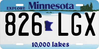 MN license plate 826LGX
