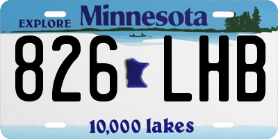 MN license plate 826LHB