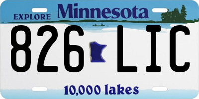 MN license plate 826LIC