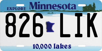 MN license plate 826LIK