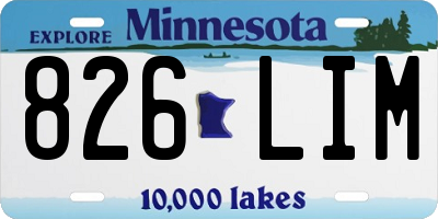 MN license plate 826LIM