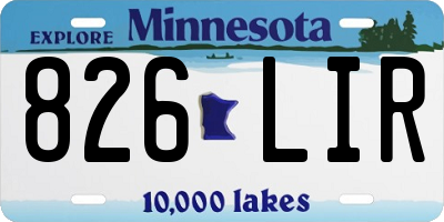 MN license plate 826LIR