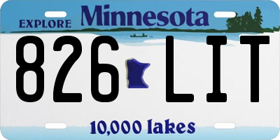 MN license plate 826LIT