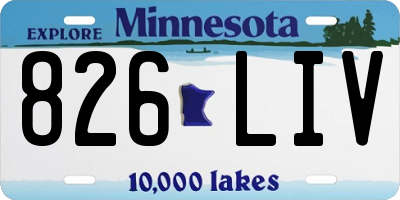 MN license plate 826LIV