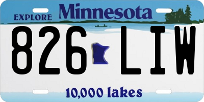 MN license plate 826LIW