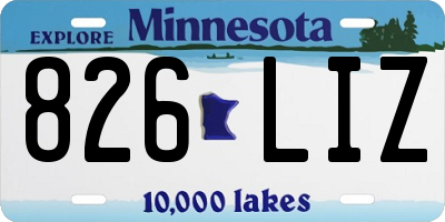 MN license plate 826LIZ