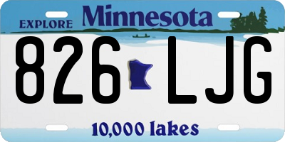 MN license plate 826LJG