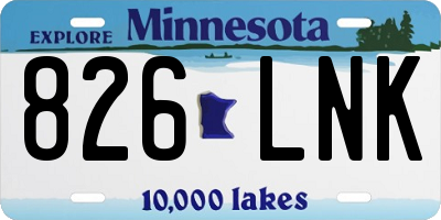 MN license plate 826LNK