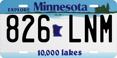 MN license plate 826LNM