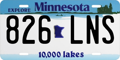 MN license plate 826LNS