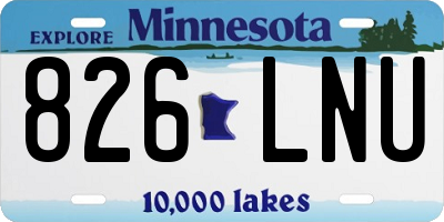 MN license plate 826LNU