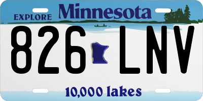 MN license plate 826LNV