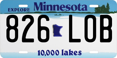 MN license plate 826LOB