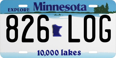 MN license plate 826LOG