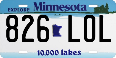 MN license plate 826LOL