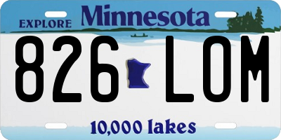 MN license plate 826LOM