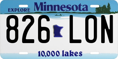 MN license plate 826LON