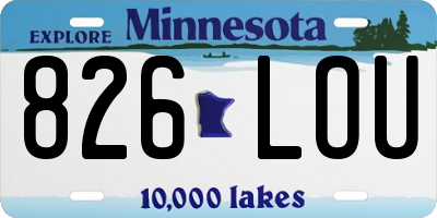MN license plate 826LOU
