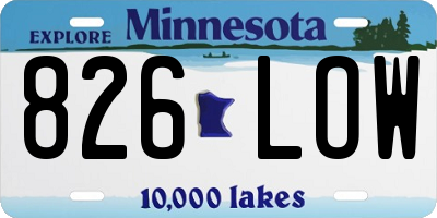 MN license plate 826LOW