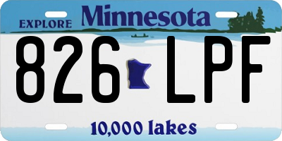 MN license plate 826LPF