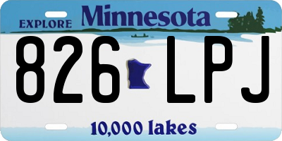MN license plate 826LPJ