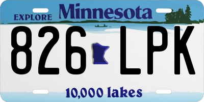 MN license plate 826LPK