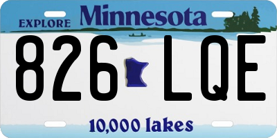 MN license plate 826LQE