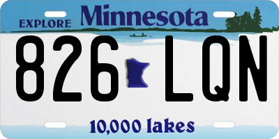 MN license plate 826LQN