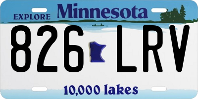 MN license plate 826LRV