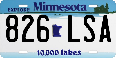 MN license plate 826LSA