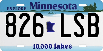 MN license plate 826LSB