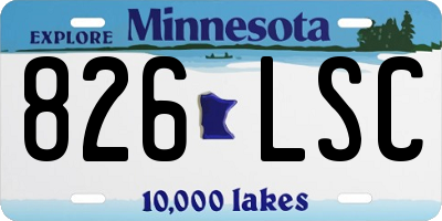 MN license plate 826LSC