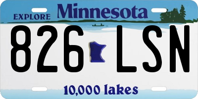MN license plate 826LSN