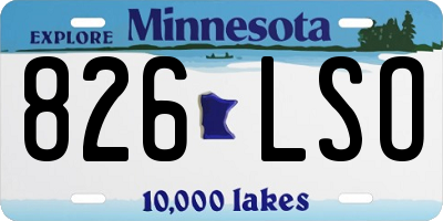 MN license plate 826LSO