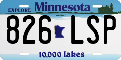 MN license plate 826LSP