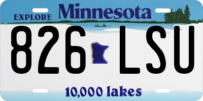 MN license plate 826LSU